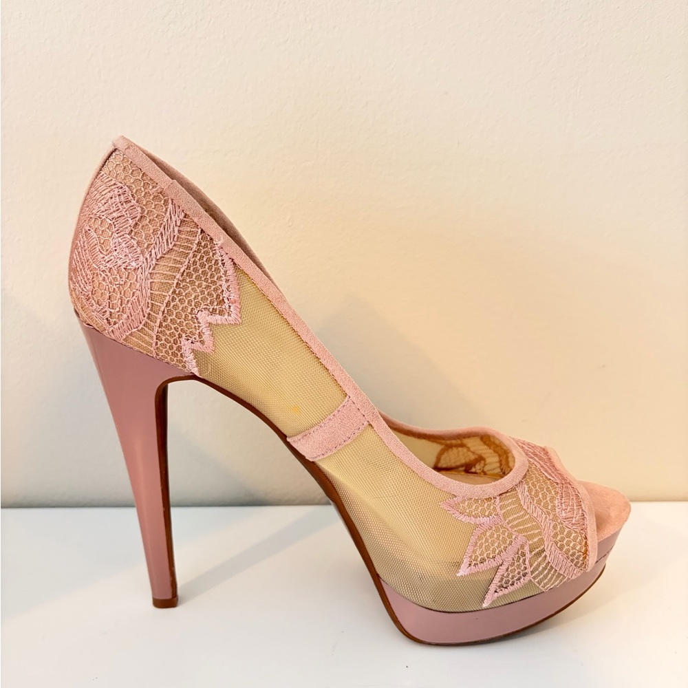 Jessica Simpson Pink Lace Heels